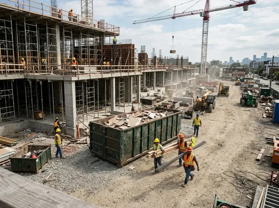 commercial-construction-site-w-002 — frequently asked questions, Low Cost Construction Dumpster Rental in Grand Prairie, TX